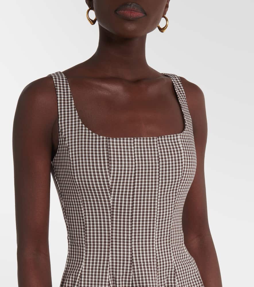 Wells checked midi dress