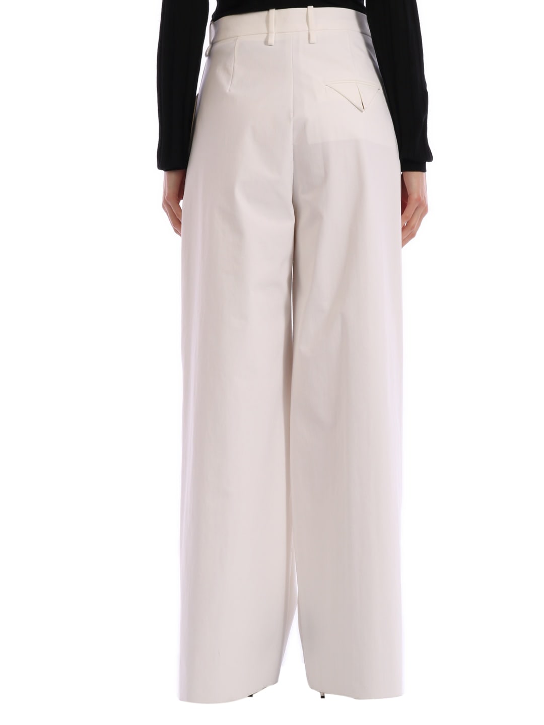 High-waisted wide-leg trousers