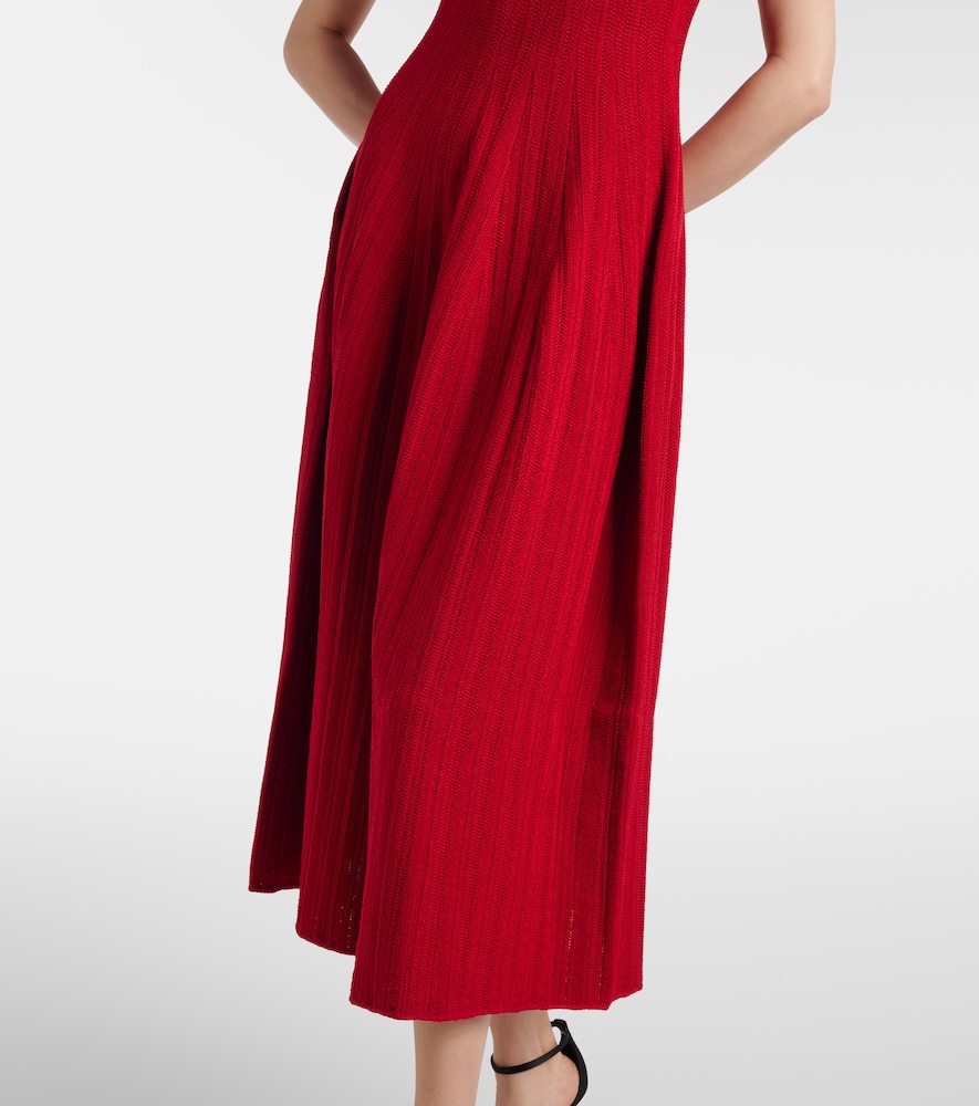 Silk-blend midi dress