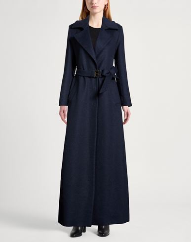 Woman Coat Midnight blue Size 4 Virgin Wool, Polyamide, Cashmere