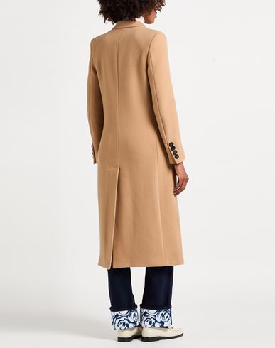 Woman Coat Camel Size 2 Virgin Wool, Polyamide