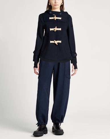 Woman Coat Navy Size 2 Cotton, Polyamide