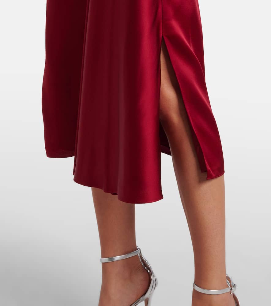 Crystal-embellished satin cady cocktail dress