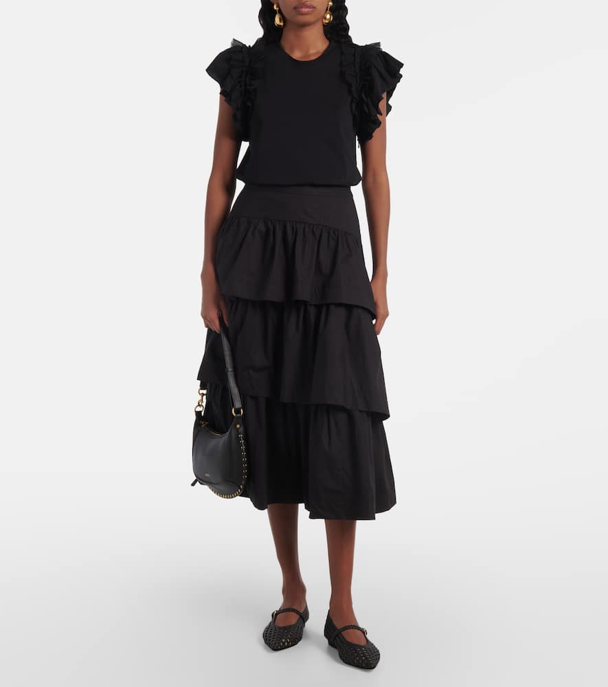 Ulla Johnson Winnie tiered cotton midi skirt