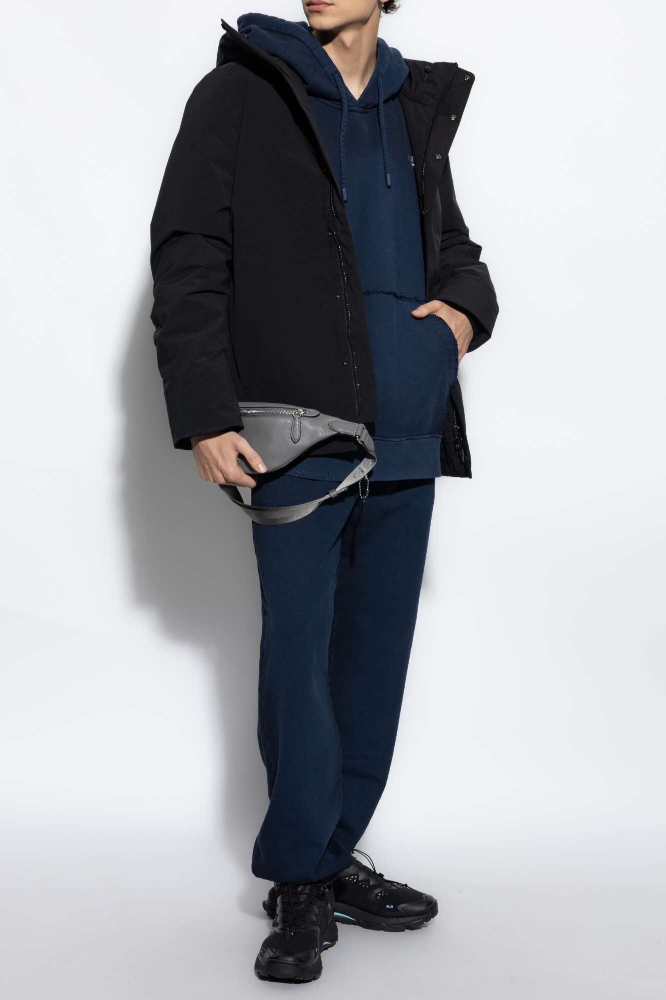 Sweatshirt With Vintage Effect, Men's, Navy Blue
