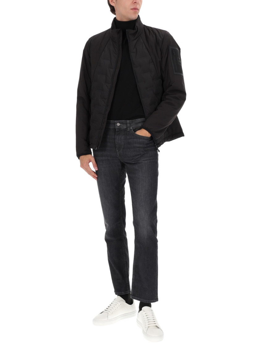 Boss - quilted jacket with high collar and pocket