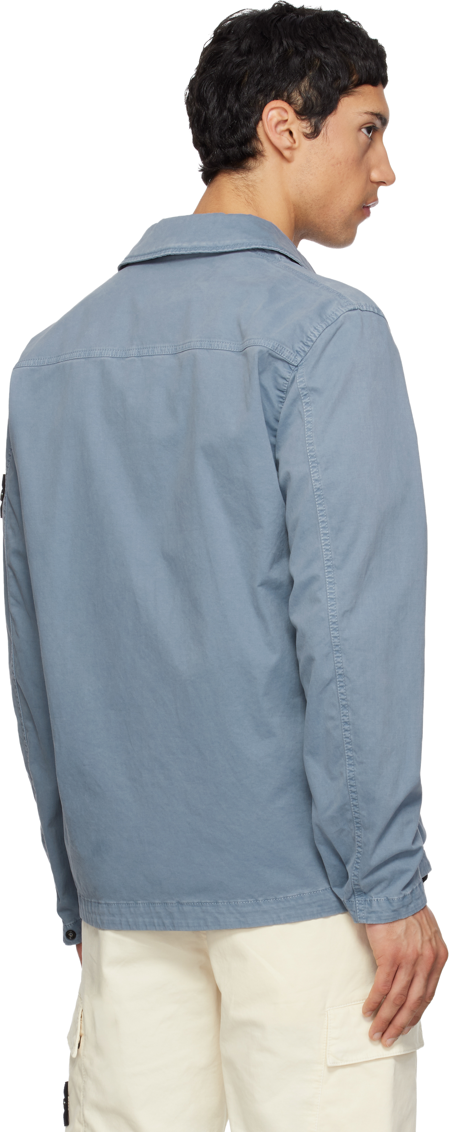 Blue 1200001 Organic Cotton Stretch 'Old' Effect Jacket