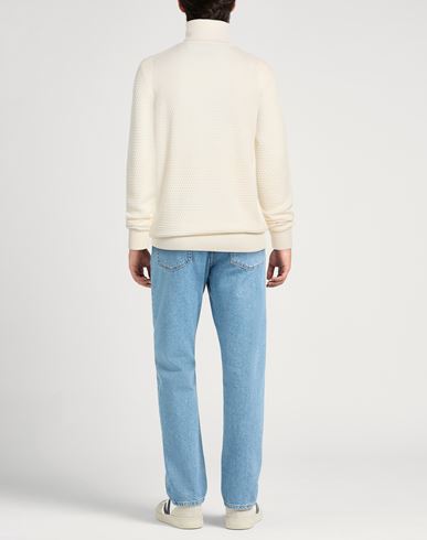 Man Turtleneck Ivory Size 46 Merino Wool