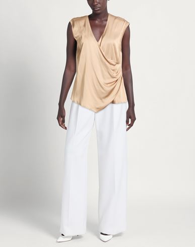 Woman Top Beige Size L EcoVero viscose, Rayon, Elastane