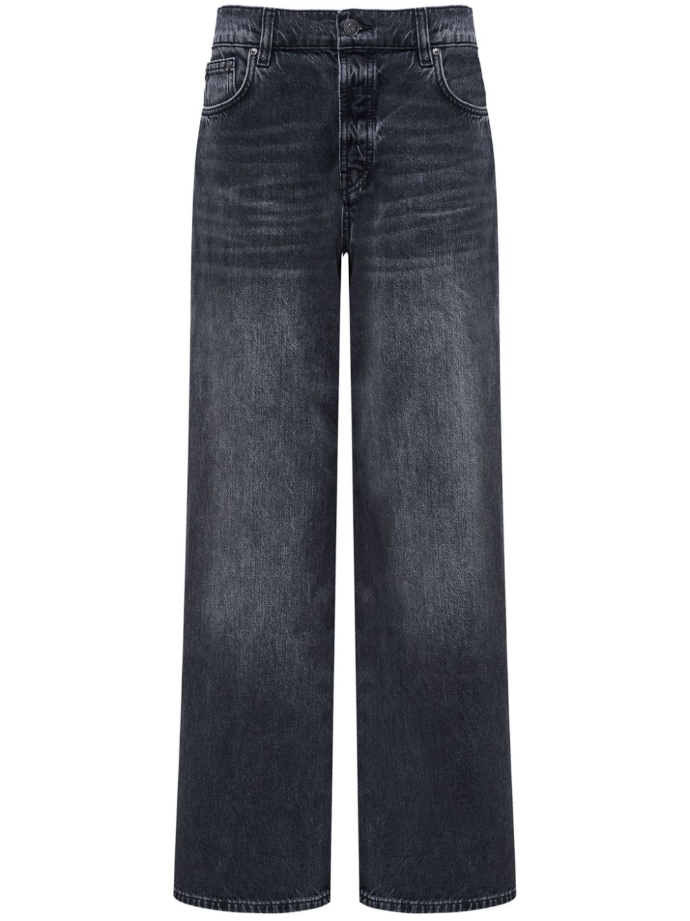 Wide-leg organic-cotton jeans - Grey