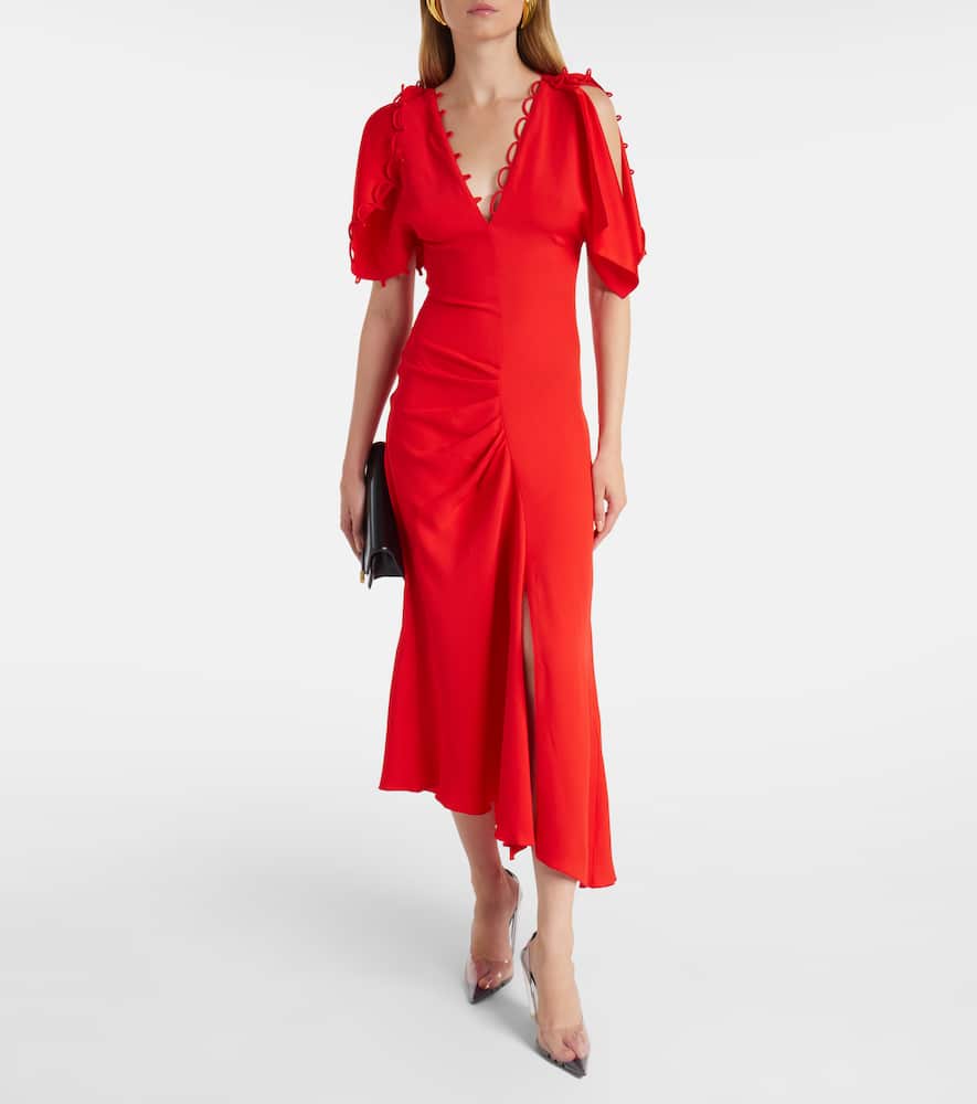 Asymmetric draped maxi dress