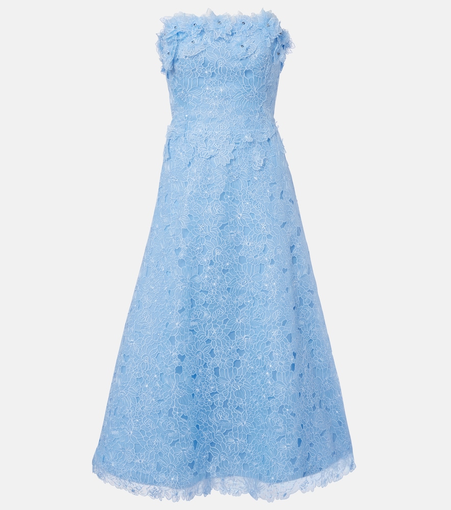 Anessa embroidered organza cocktail dress