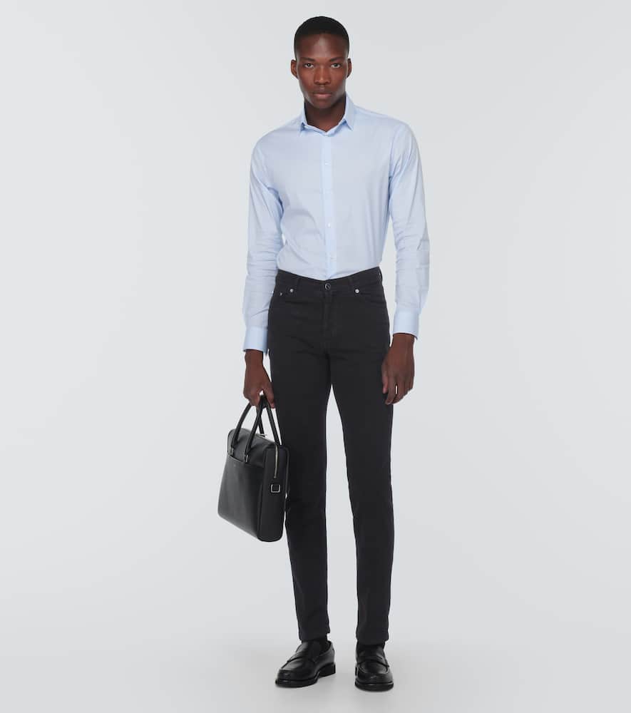 Mid-rise straight jeans