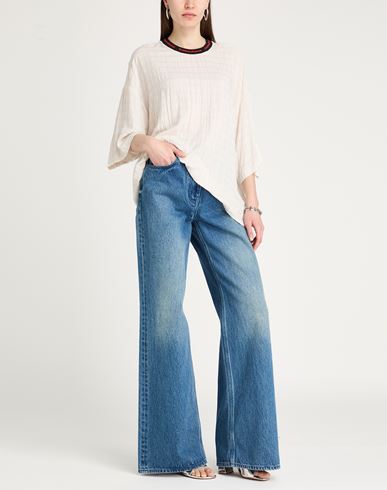Woman Top Cream Size 2 Viscose, Polyamide