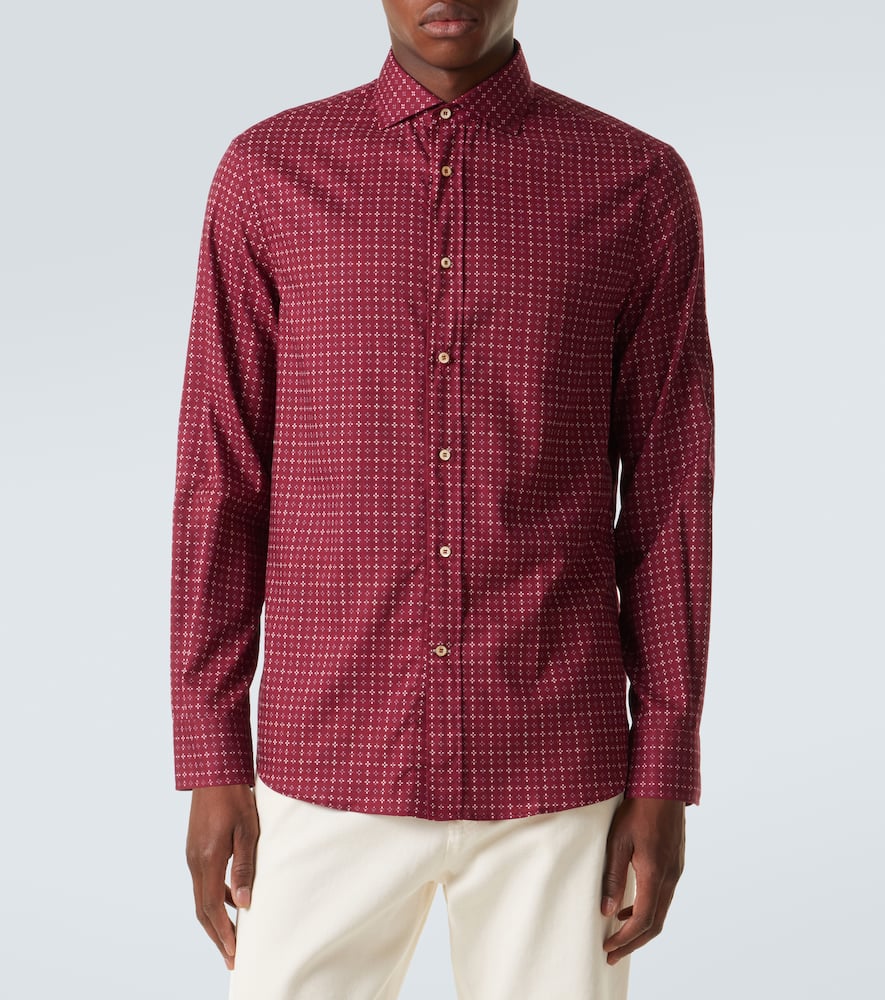 Checked cotton poplin shirt