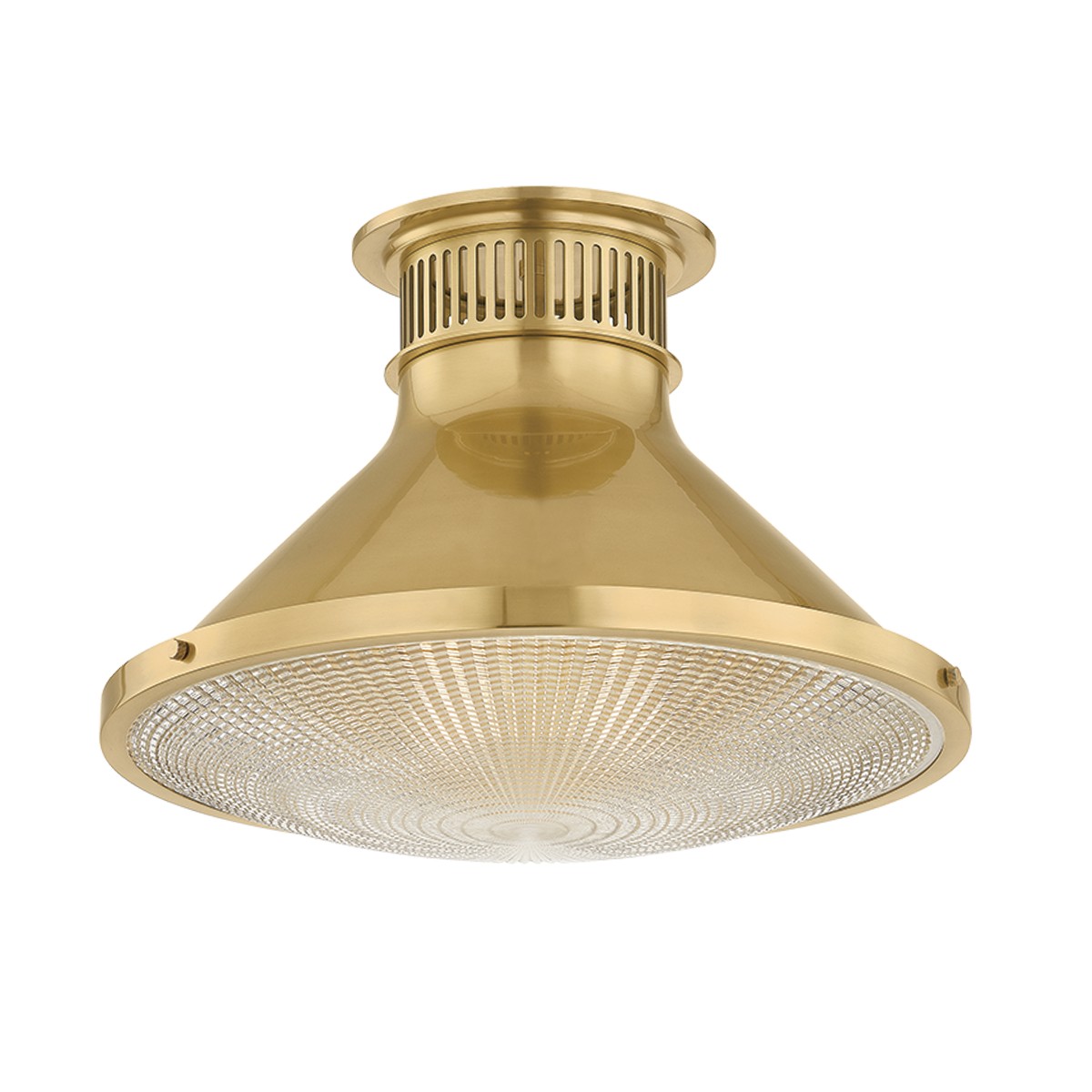 Aged Brass Flush Mount from the Highclere Collection
