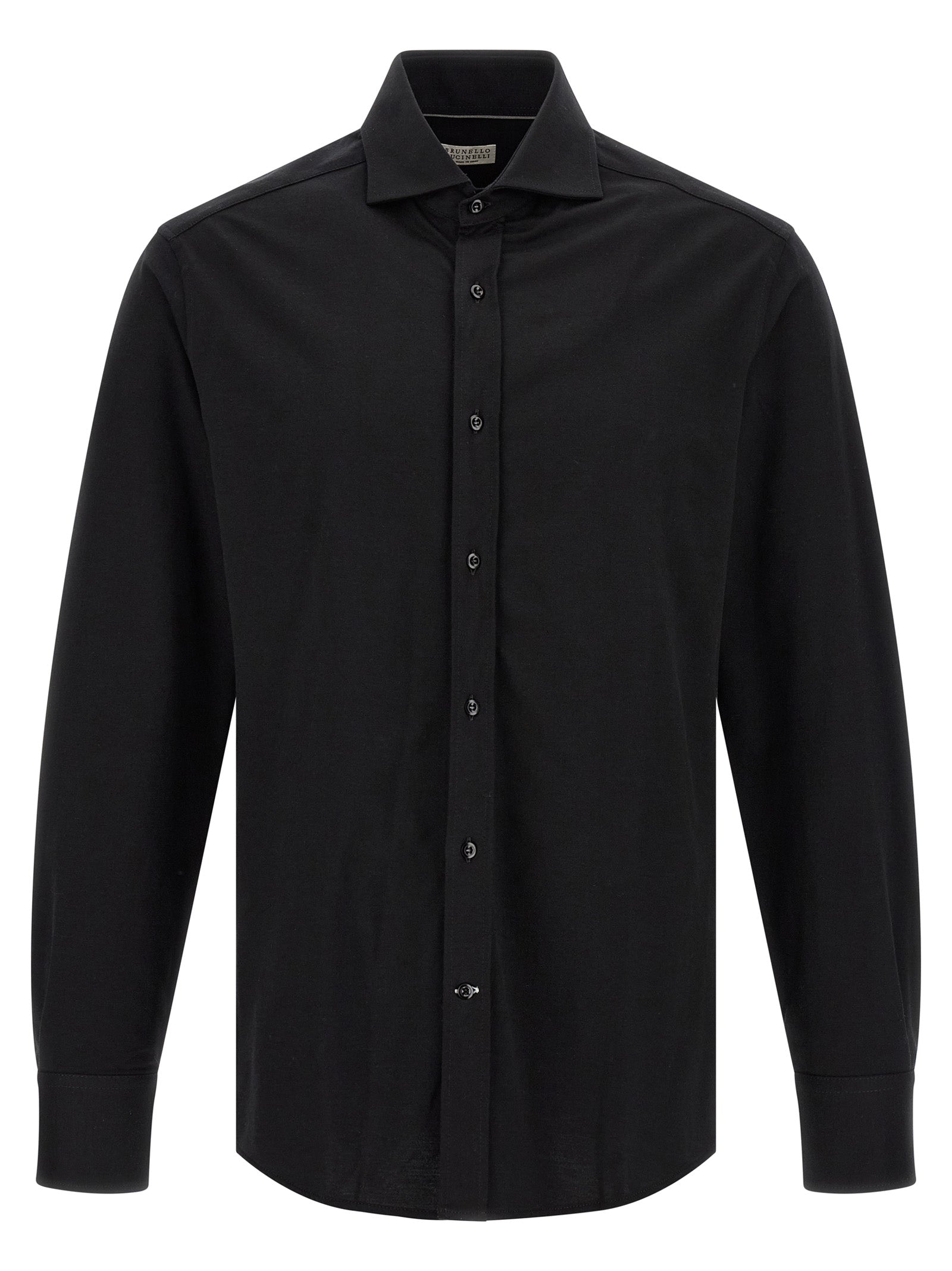 Cotton Piquet Shirt — Black