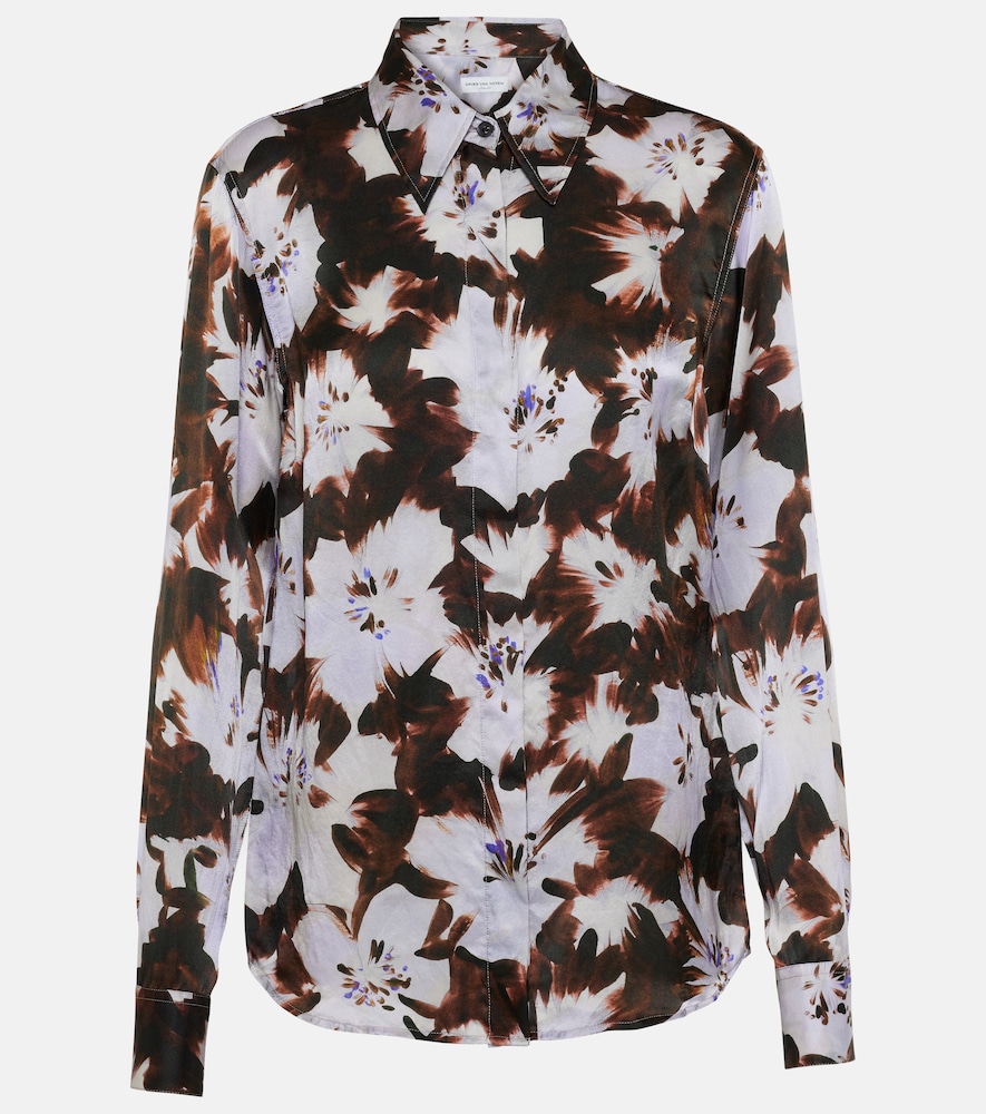 Chowy floral silk satin shirt