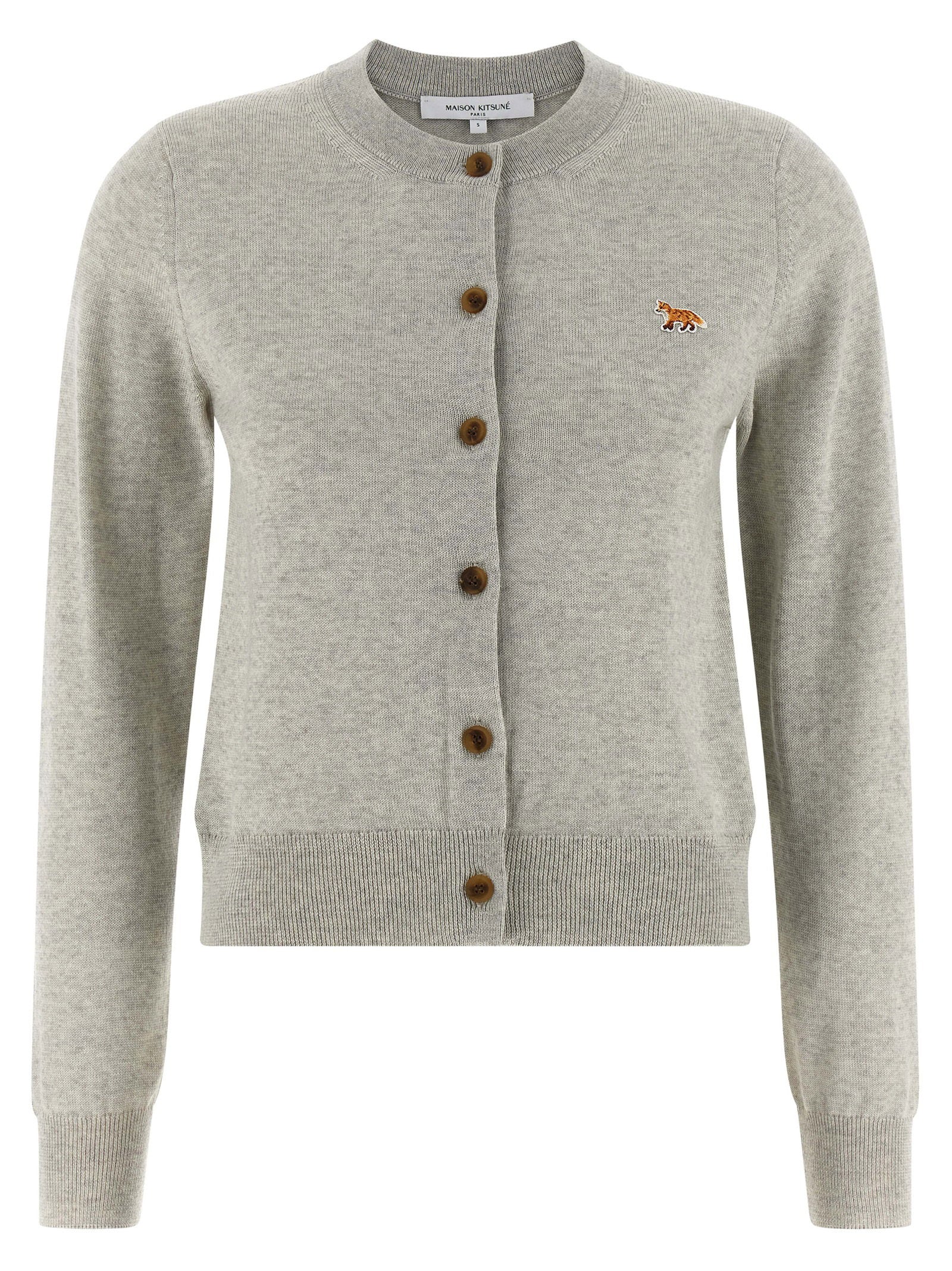 Baby Fox Extrafine Wool Cardigan — Beige