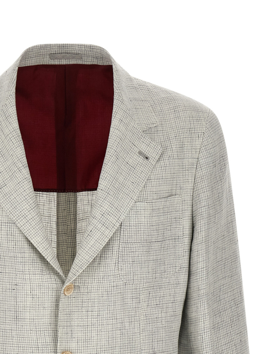 Brunello Cucinelli - linen blazer notch lapel front pocket