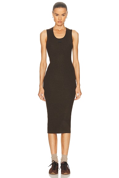 Fear of God ESSENTIALS Rib Tank Dress in Brown
