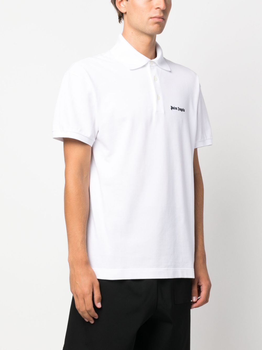 Logo-embroidered polo shirt - White