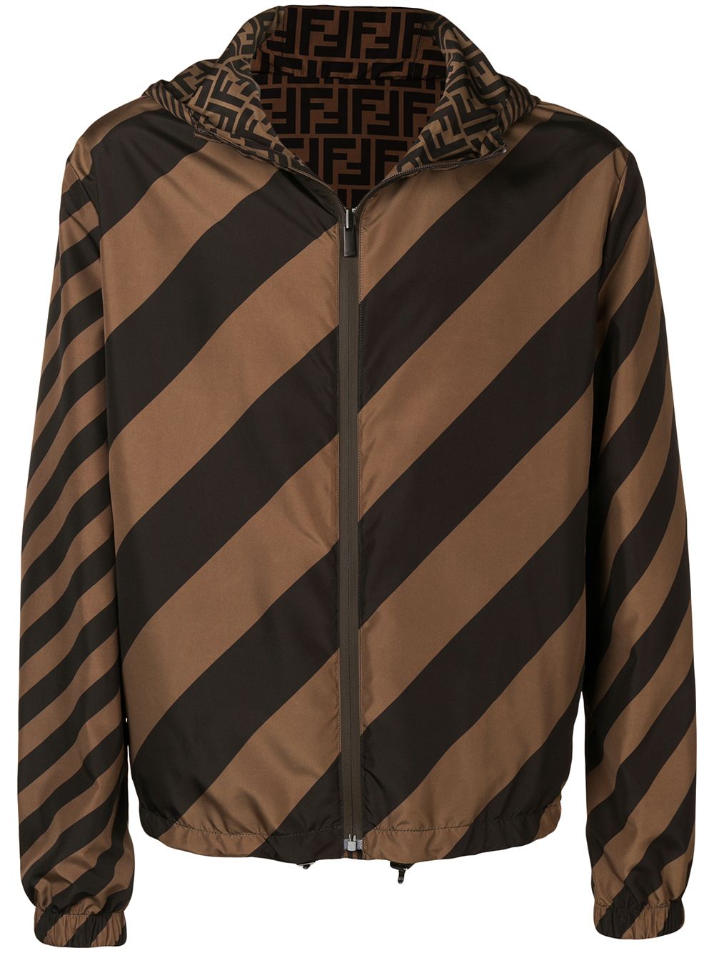 Reversible windbreaker jacket - Brown