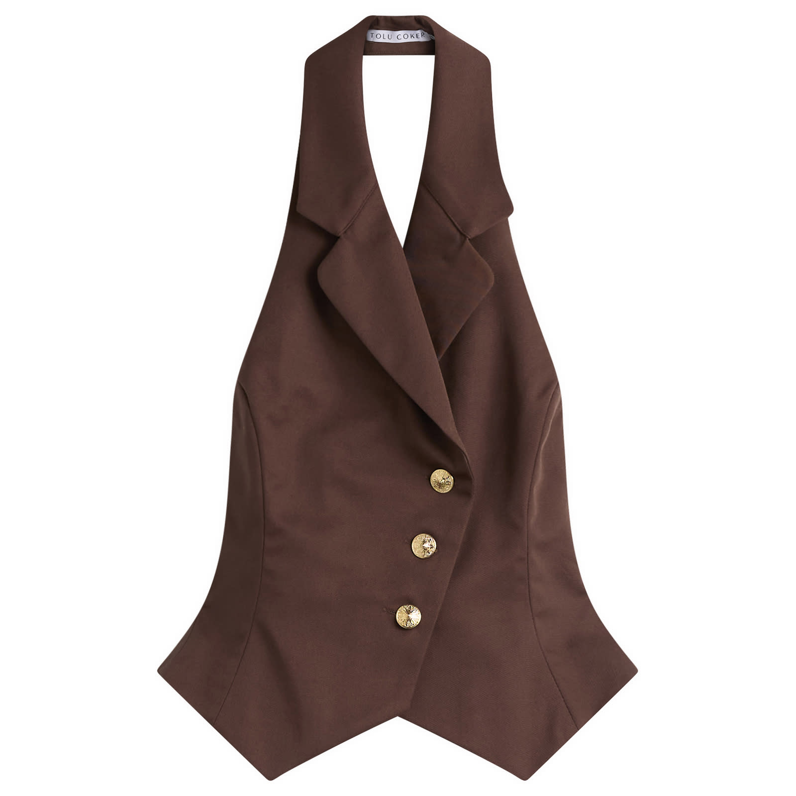 Women's Halter Waistcoat Brown
