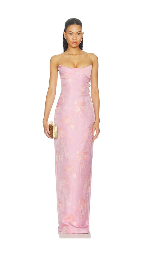 SAU LEE Savie Jacquard Gown in Pink. 12. Also