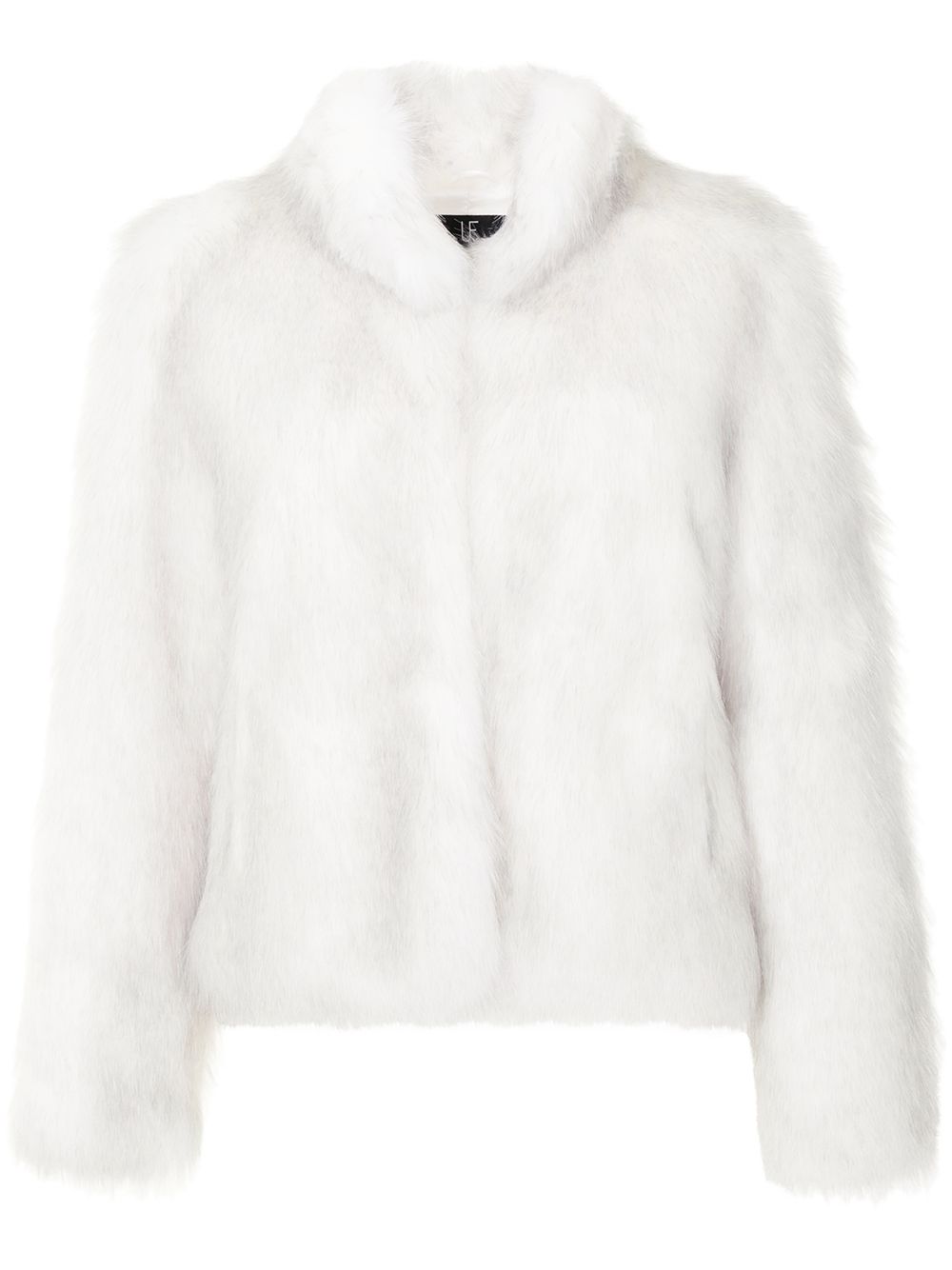 Fur Delish high-neck jacket - White