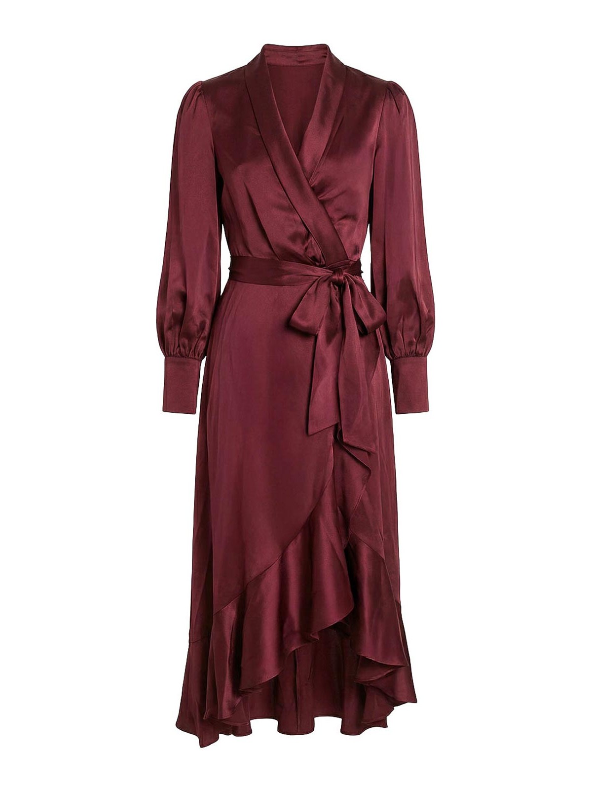 Silk Wrap Midi Dress