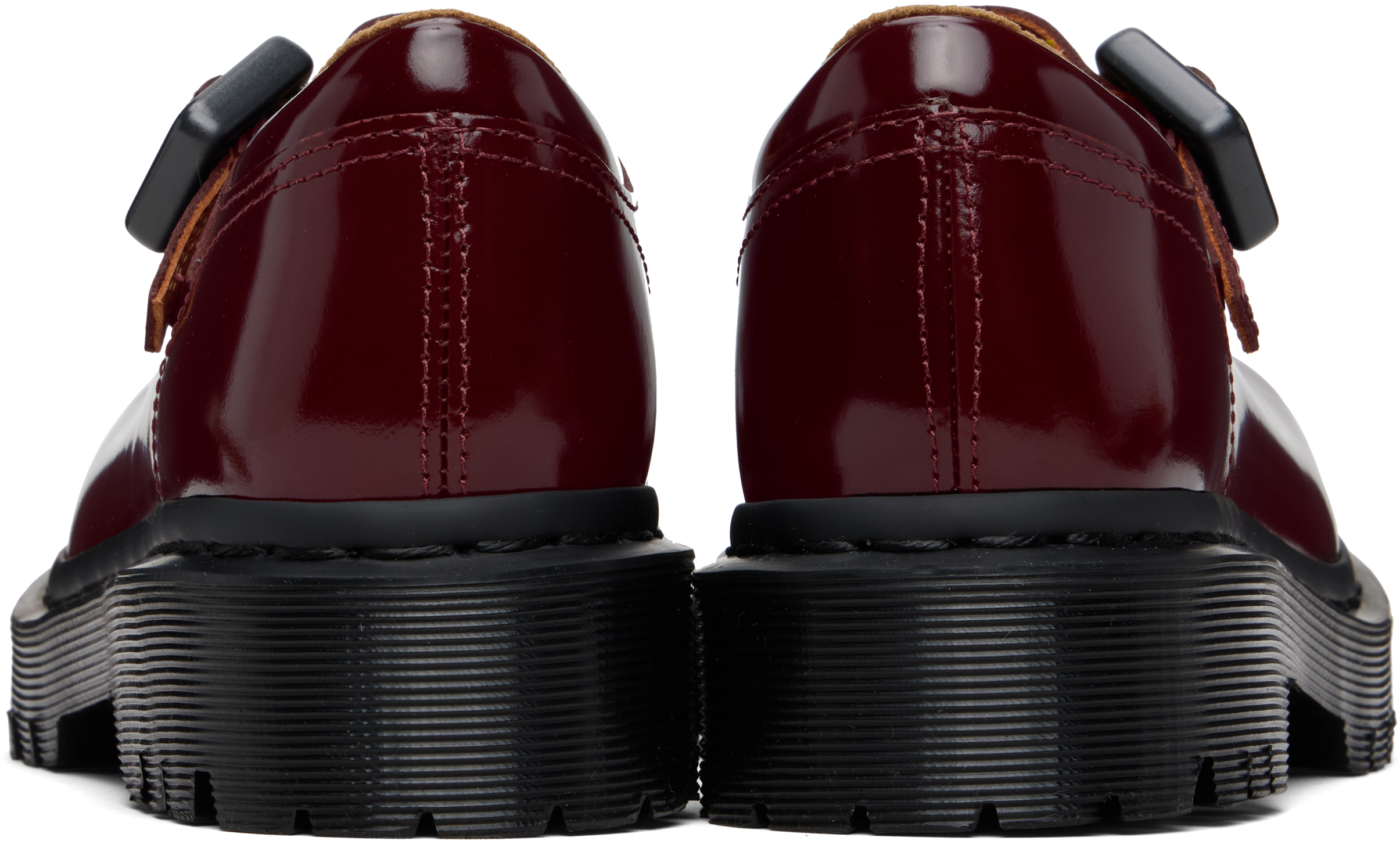 Burgundy Rejena Mary Jane Laquered Leather Loafers