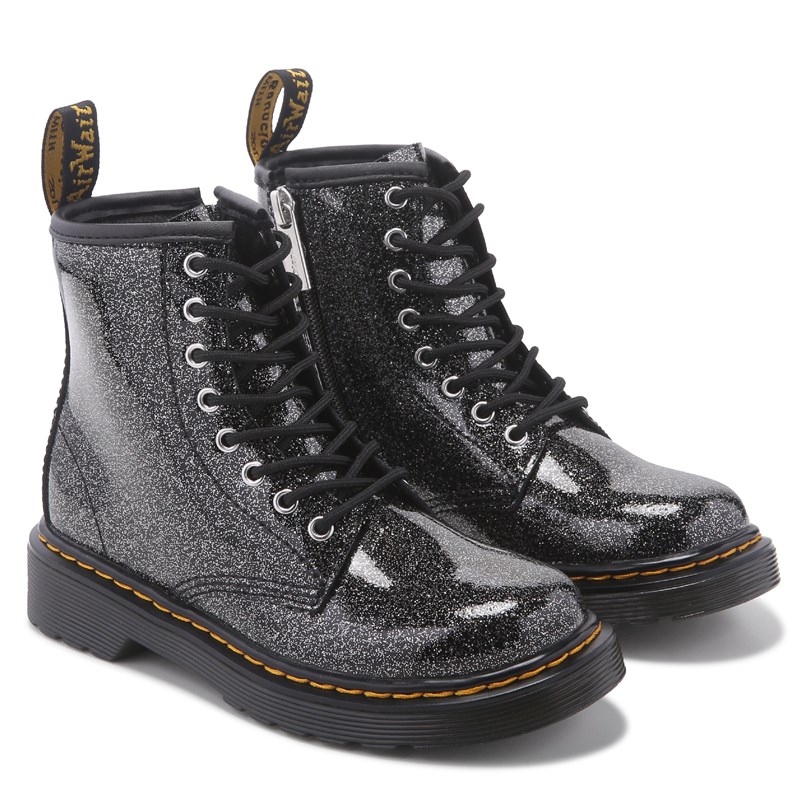 Kids' 1460 Combat Boot Big Kid Boots (Black Glitter)