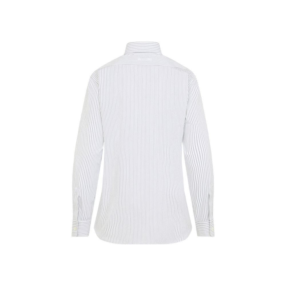 White Slim Stripes Shirt
