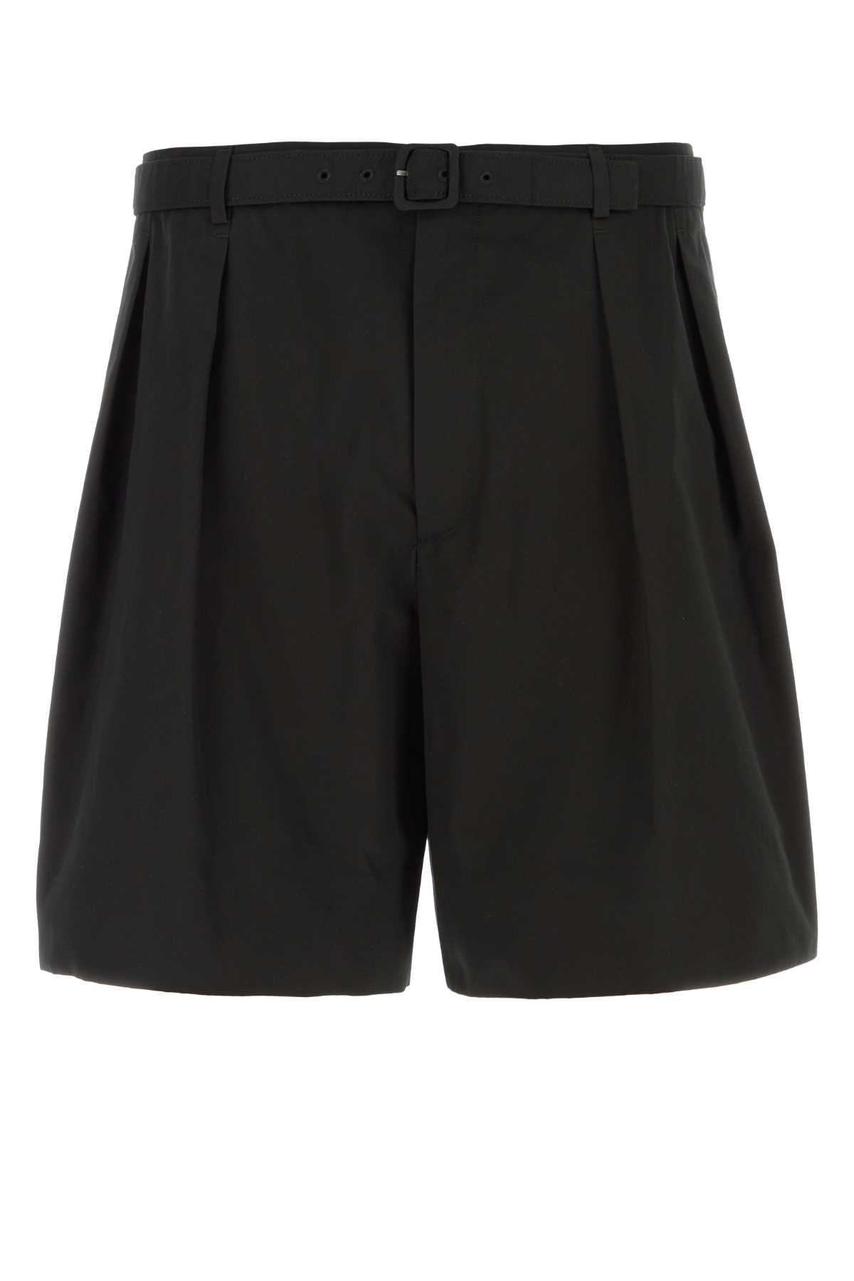 Poplin Bermuda Shorts — Black