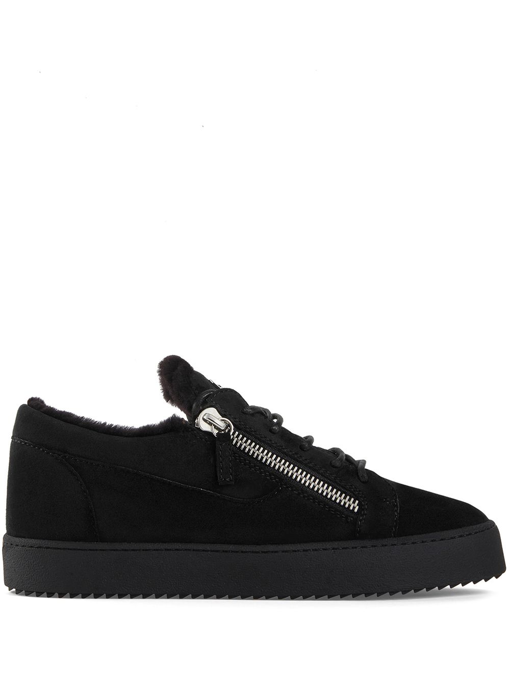 Side zip detail sneakers - Black