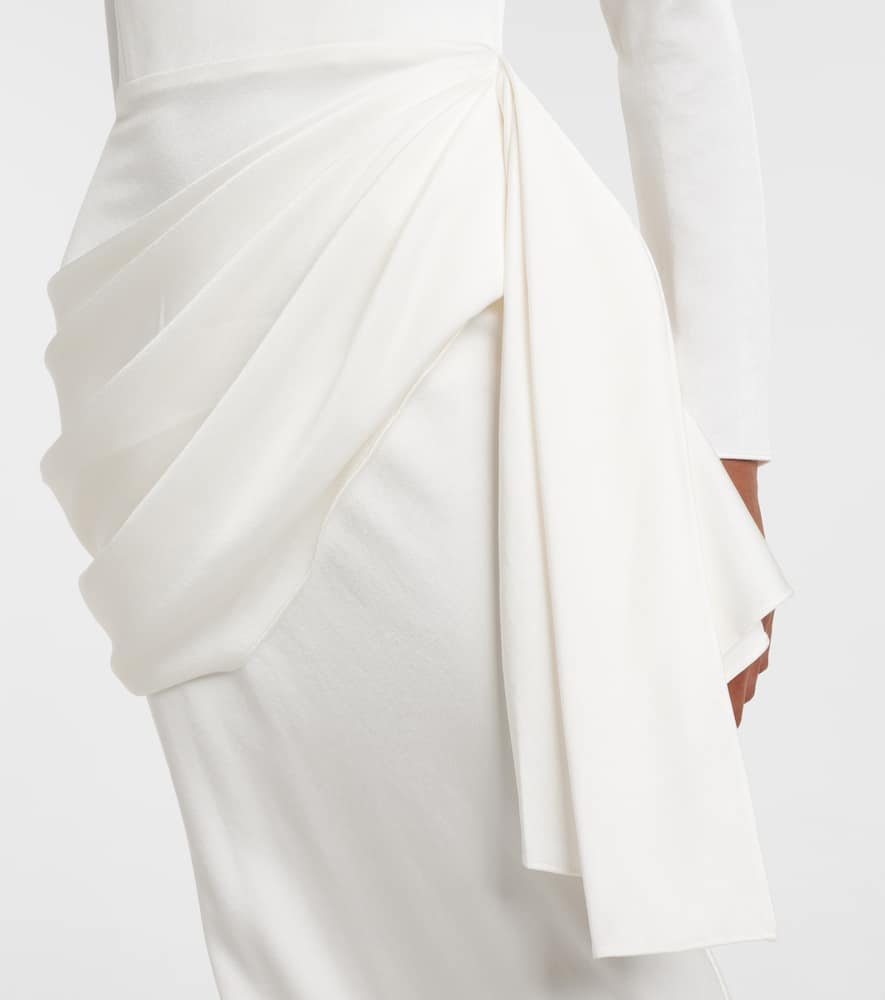 Alex Perry Bridal draped crepe satin bustier gown