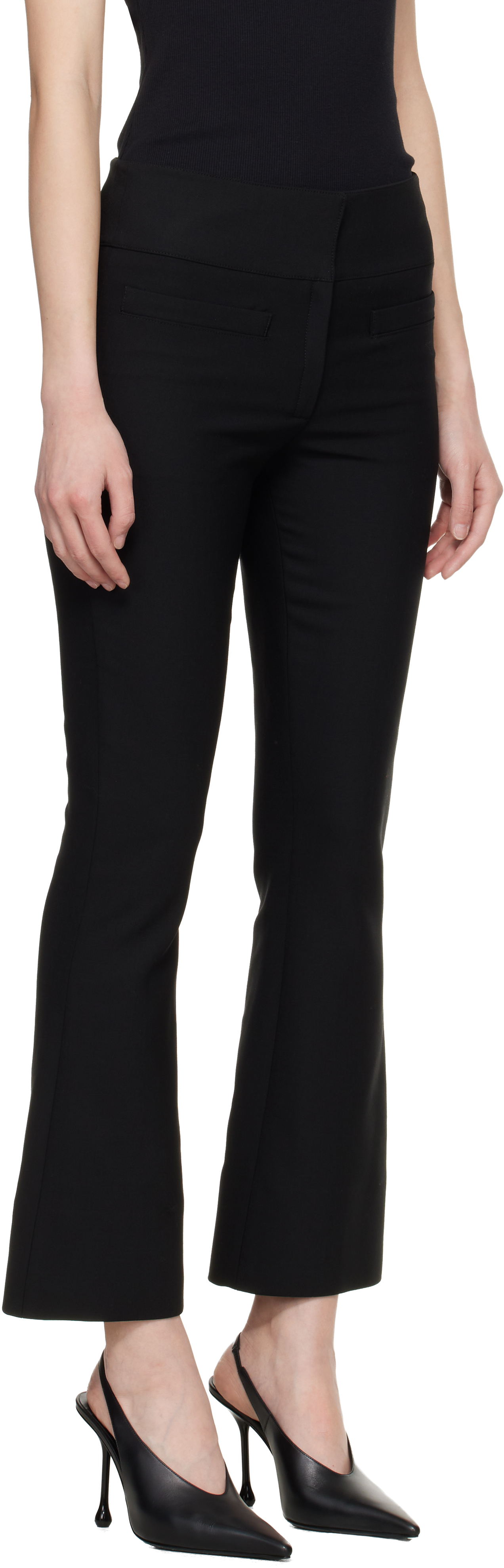 Black Heritage Cropped Bootcut Trousers