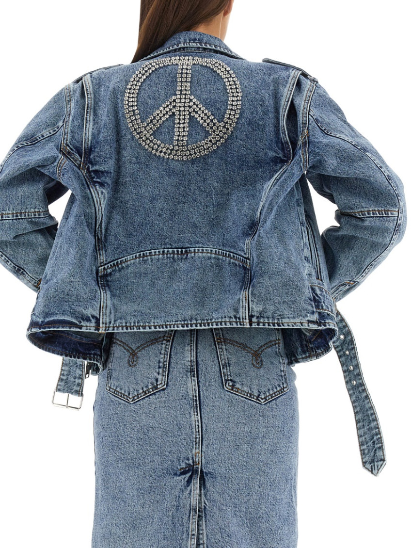 Moschino - peace symbol biker jacket