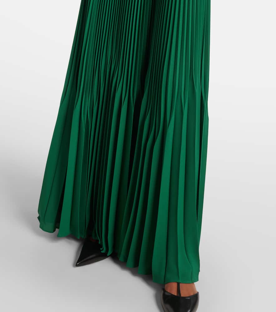 Gersa plissé sablé georgette gown