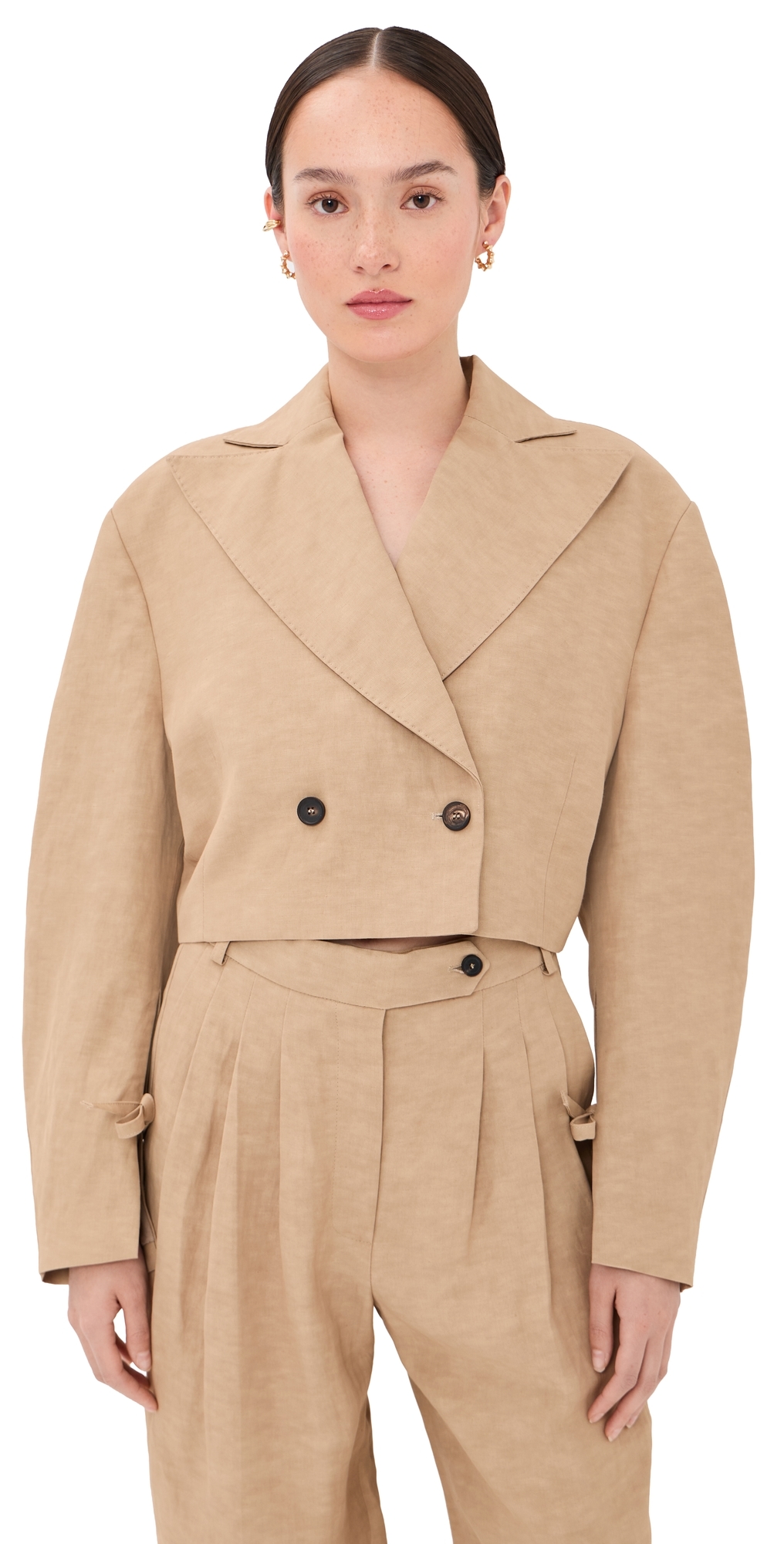 Circle Shape Blazer Dark Ecru
