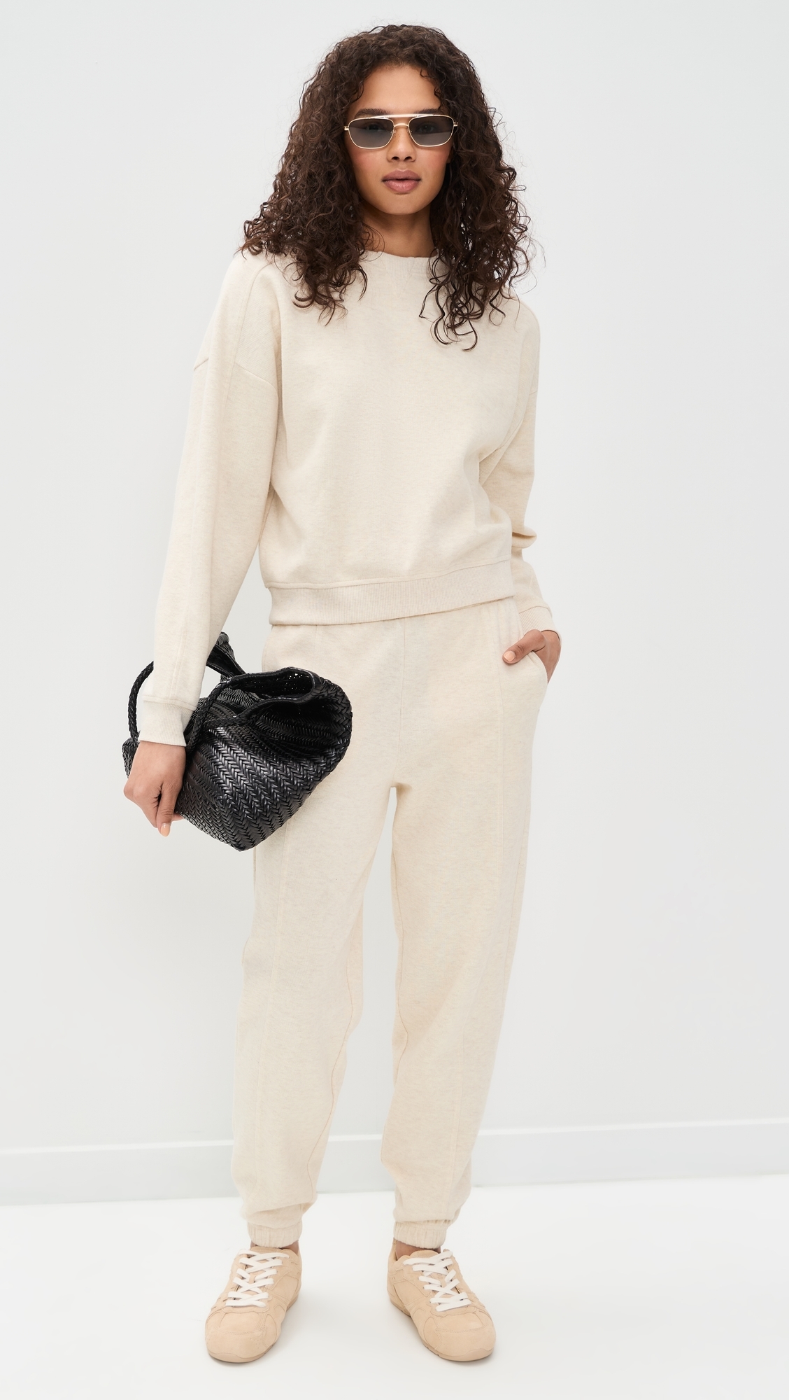 Signature Rib Joggers Oatmeal Heather