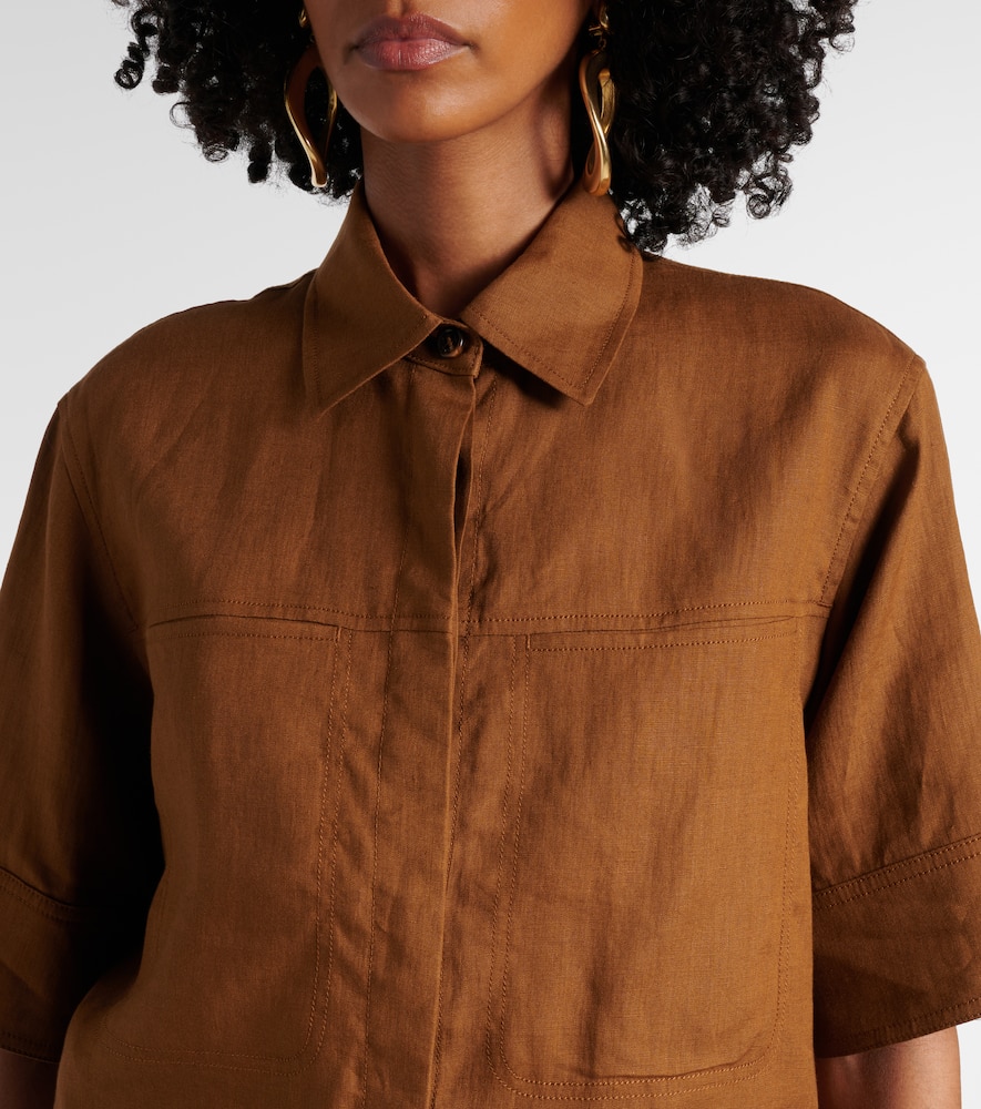 Cropped linen shirt