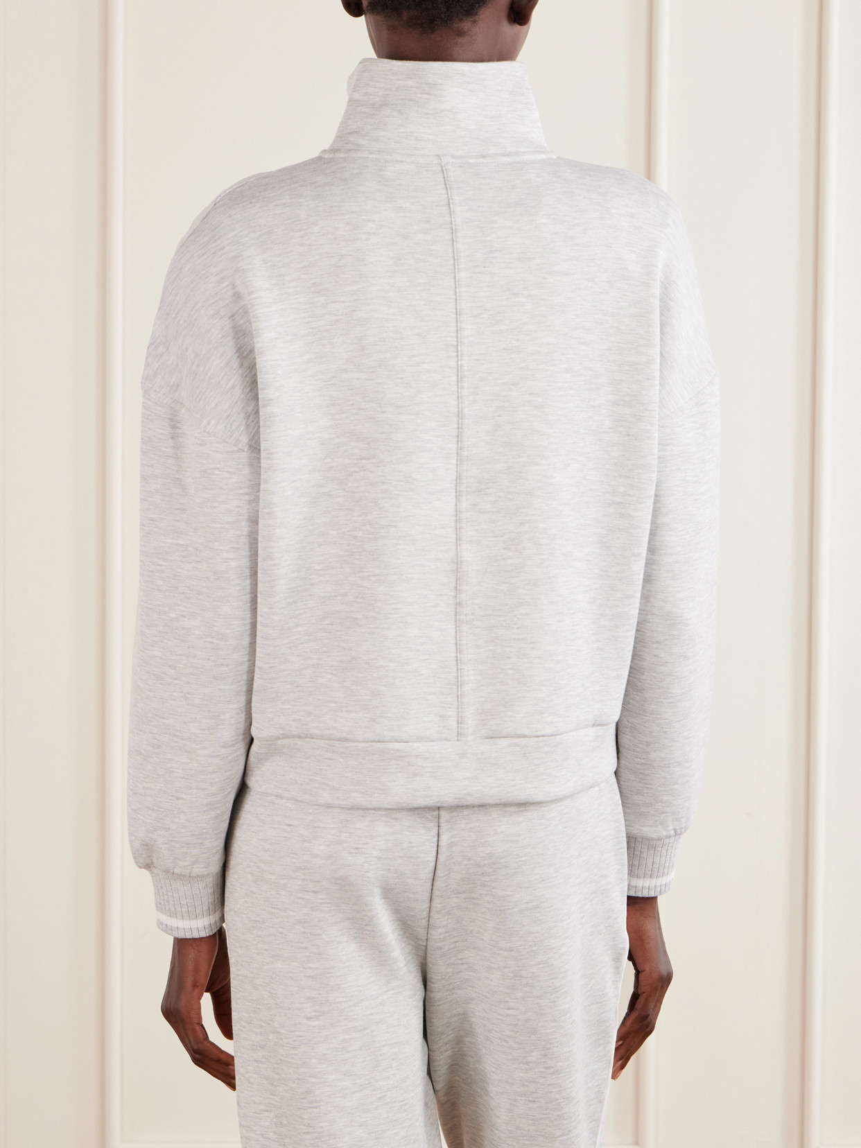 Bertie Stretch-jersey Half-zip Sweatshirt - Gray