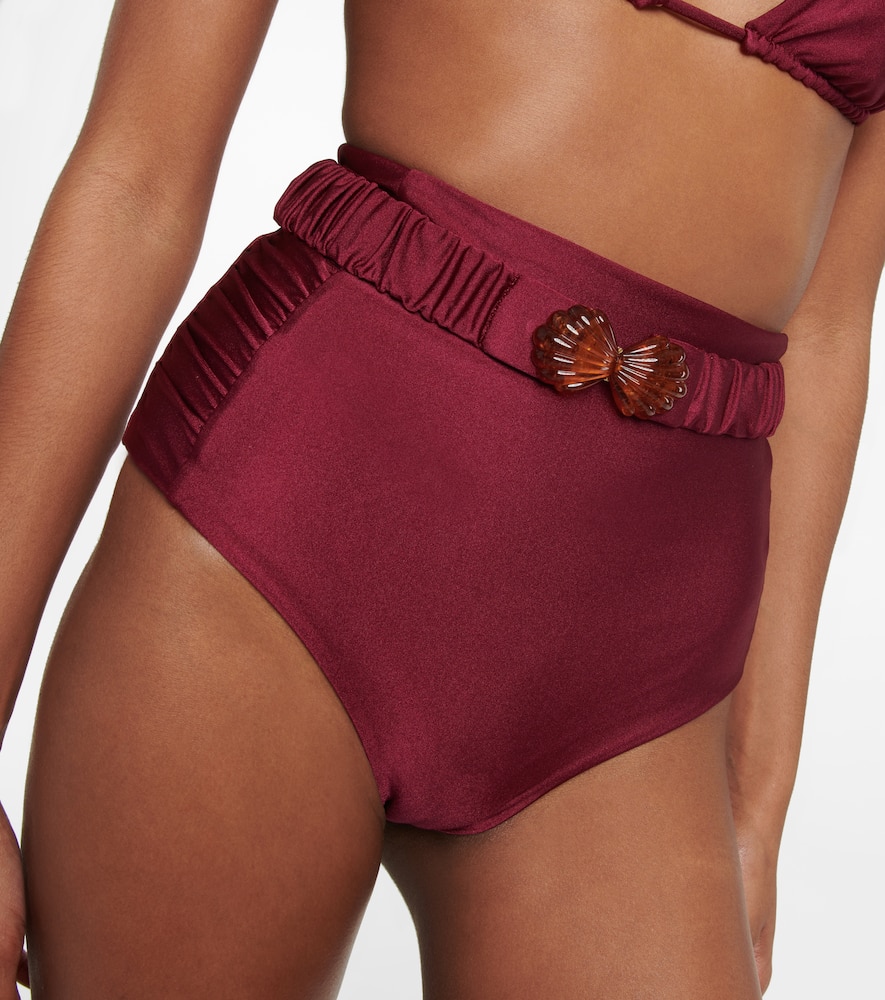 High-rise belted bikini bottoms