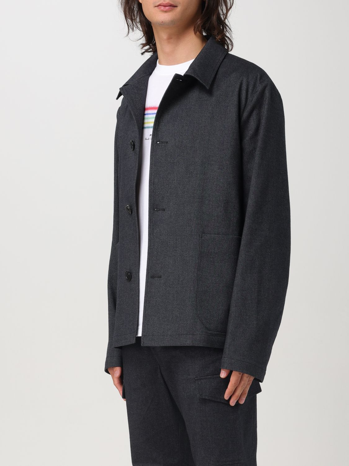 Cotton-blend work jacket - Grey