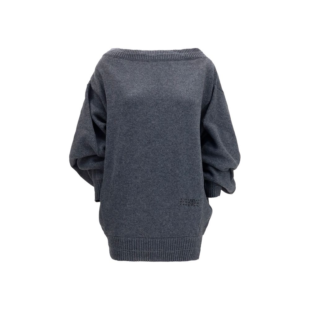 Wool-Blend Oversized Sweater — Gray