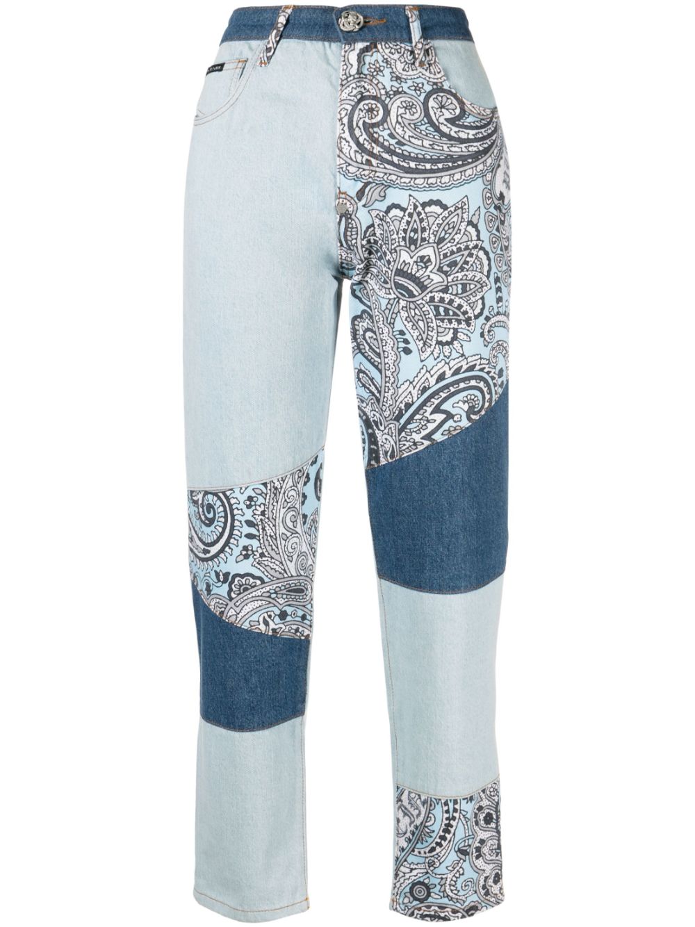 Mid-rise straight-leg trousers - Blue