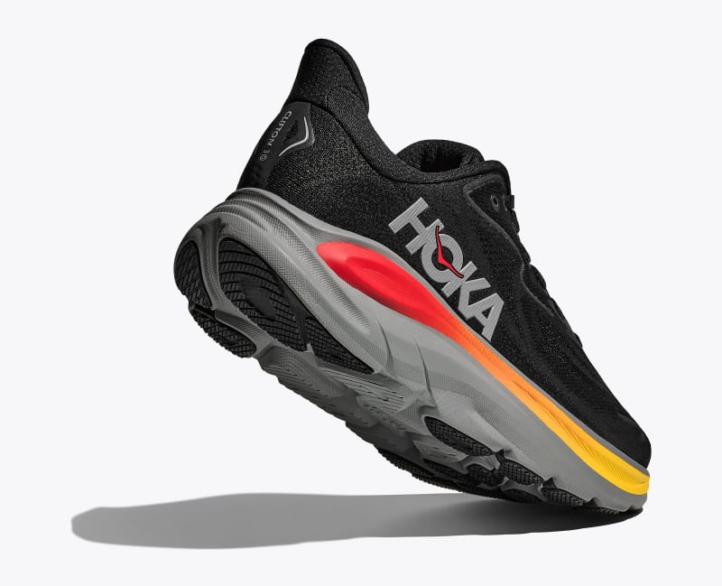 HOKA Men's Clifton 10 Shoes in Black/Galactic Grey