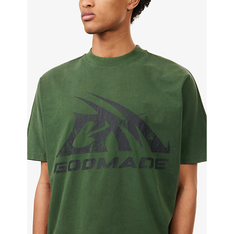 Mens Logo-Print Crew-Neck Cotton T-Shirt
